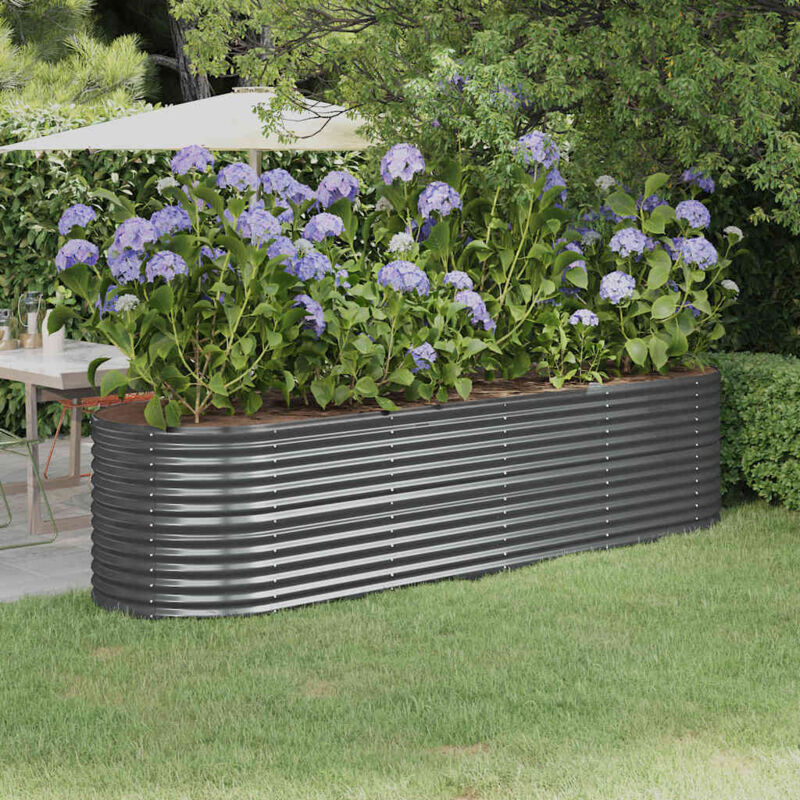 foto del prodotto letto da giardino in acciaio zincato 296x80x68 cm antracite vidaxl