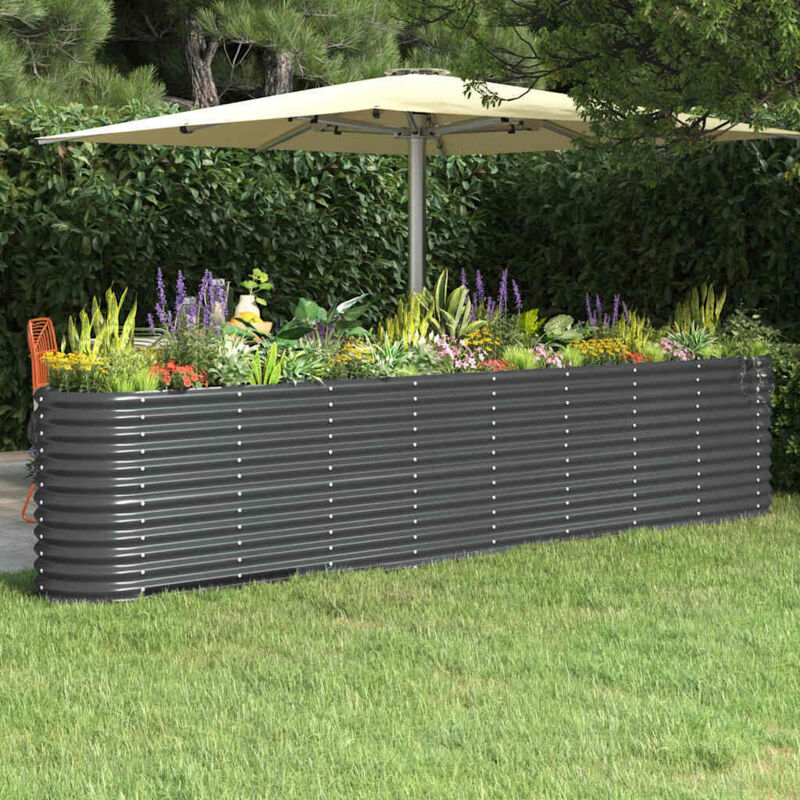 foto del prodotto letto da giardino in acciaio zincato 332x40x68 cm antracite vidaxl