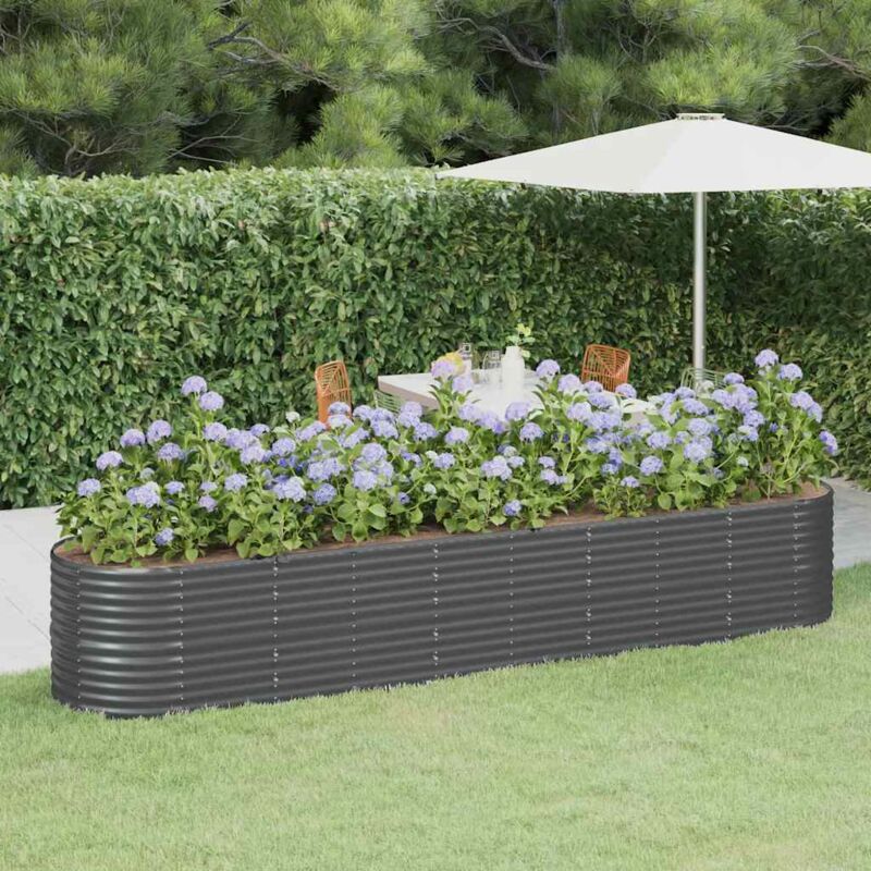 foto del prodotto letto da giardino in acciaio zincato 368x80x68 cm antracite vidaxl