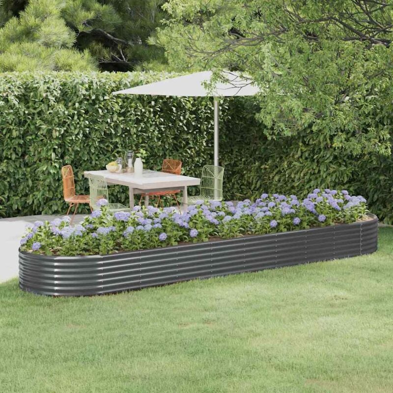 foto del prodotto letto da giardino in acciaio zincato 396x100x36 cm antracite vidaxl