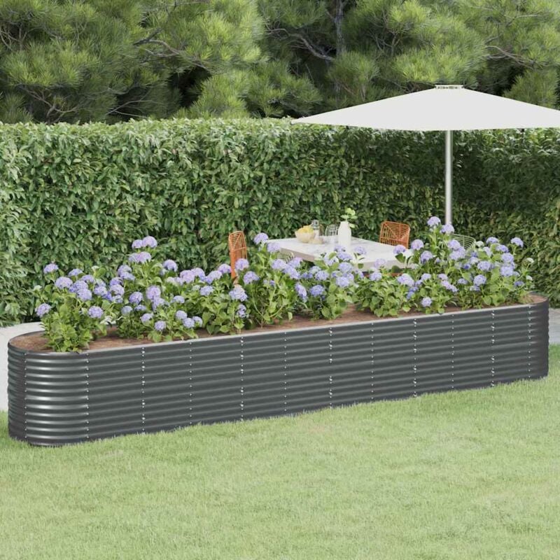 foto del prodotto letto da giardino in acciaio zincato 440x80x68 cm antracite vidaxl