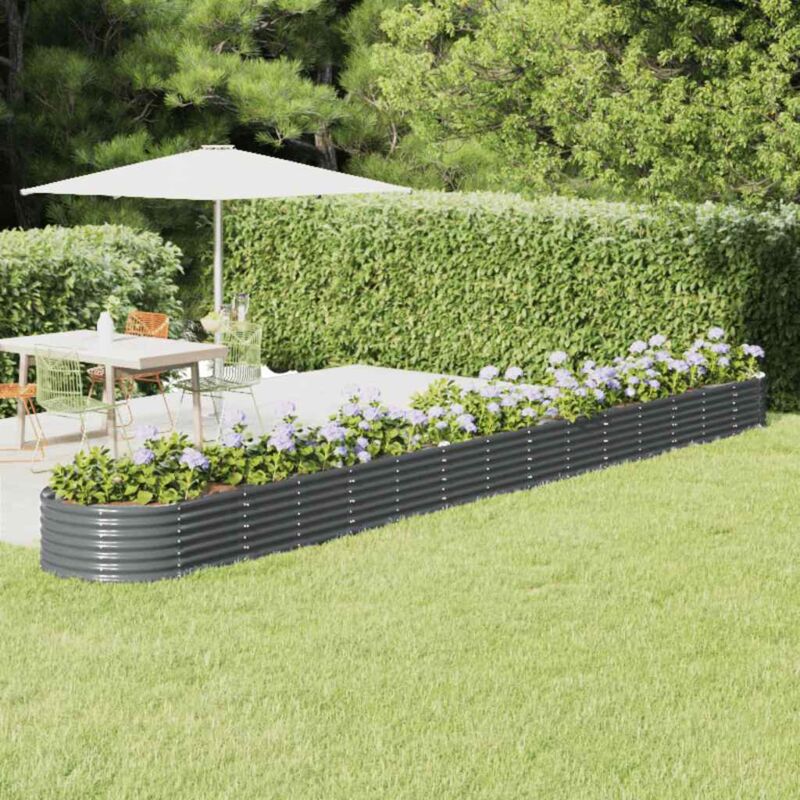 foto del prodotto letto da giardino in acciaio zincato 620x80x36 cm antracite vidaxl