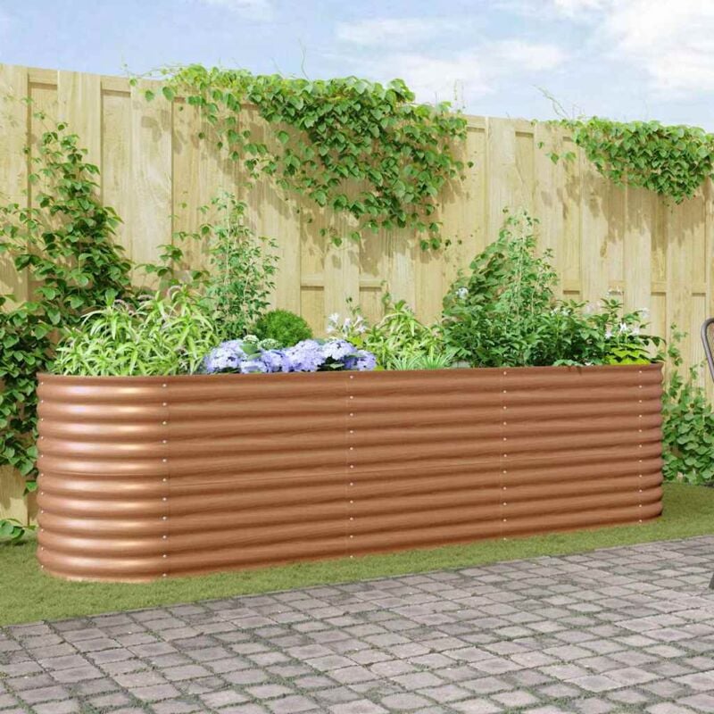 foto del prodotto letto da giardino marrone in stile legno 320x80x81 cm in acciaio vidaxl