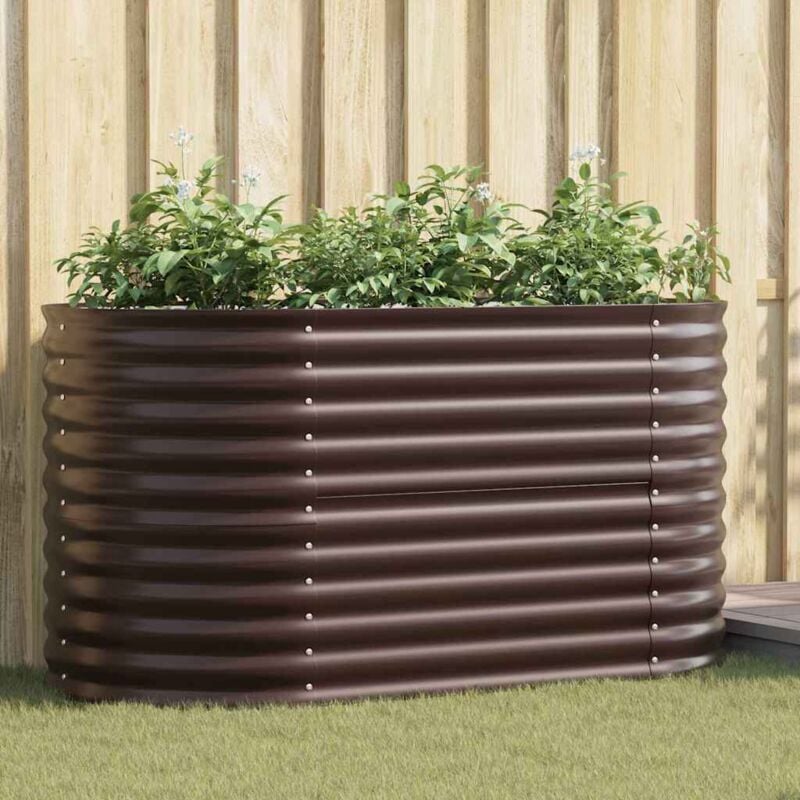 foto del prodotto letto da giardino rialzato marrone, 160 x 80 x 81 cm, acciaio zincato vidaxl