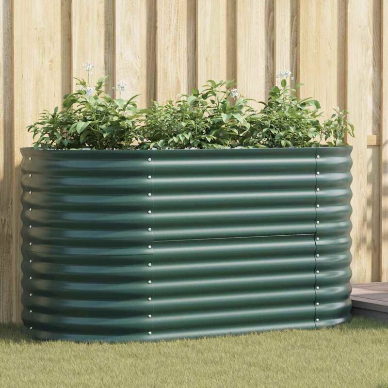 foto del prodotto letto da giardino rialzato verde 160x80x81 cm in acciaio zincato vidaxl