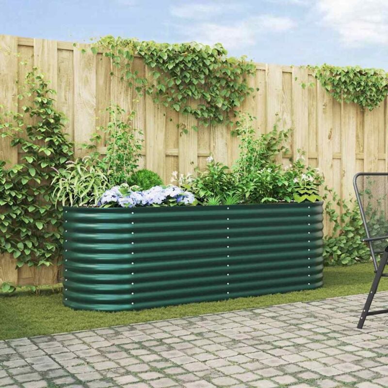 foto del prodotto letto da giardino verde 240 x 80 x 81 cm in acciaio galvanizzato vidaxl