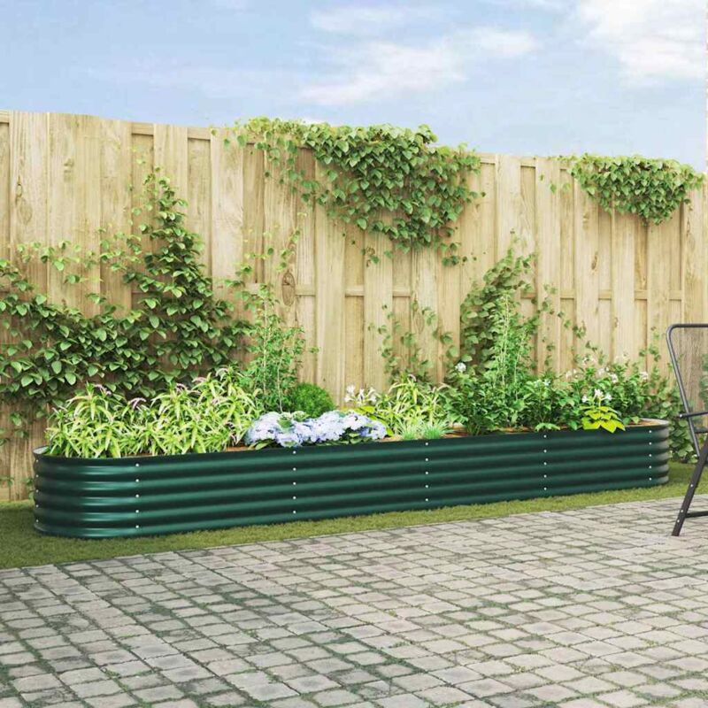 foto del prodotto letto da giardino verde 400 x 80 x 44 cm in acciaio zincato vidaxl