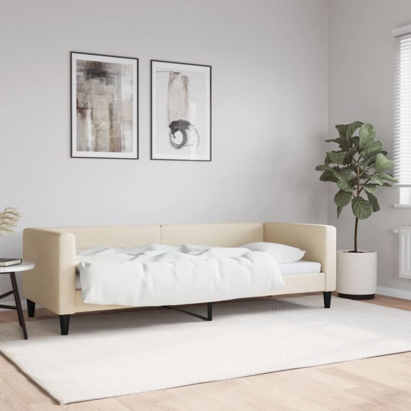 foto del prodotto letto da giorno crema 80x200 cm in tessuto vidaxl