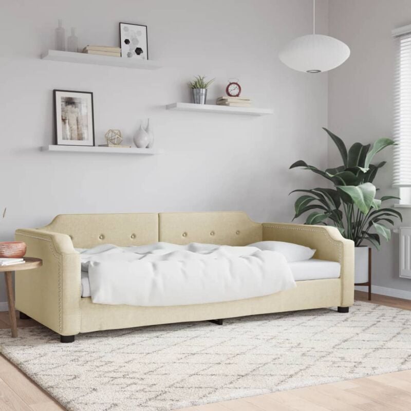 foto del prodotto letto da giorno crema 80x200 cm in tessuto vidaxl