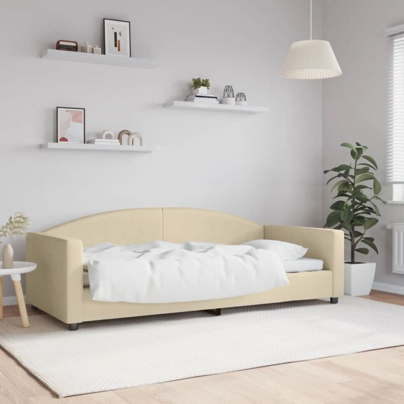foto del prodotto letto da giorno crema 90x200 cm in tessuto - vidaxl
