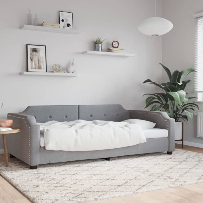 foto del prodotto letto da giorno grigio chiaro 80x200 cm in tessuto vidaxl
