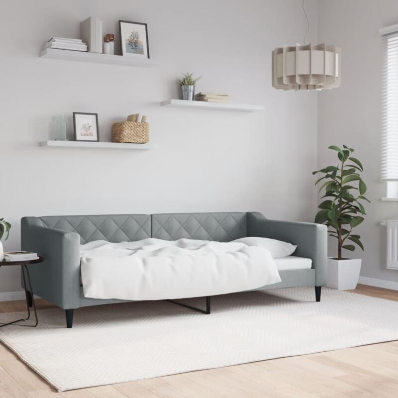 foto del prodotto letto da giorno grigio chiaro 90x190 cm in tessuto vidaxl