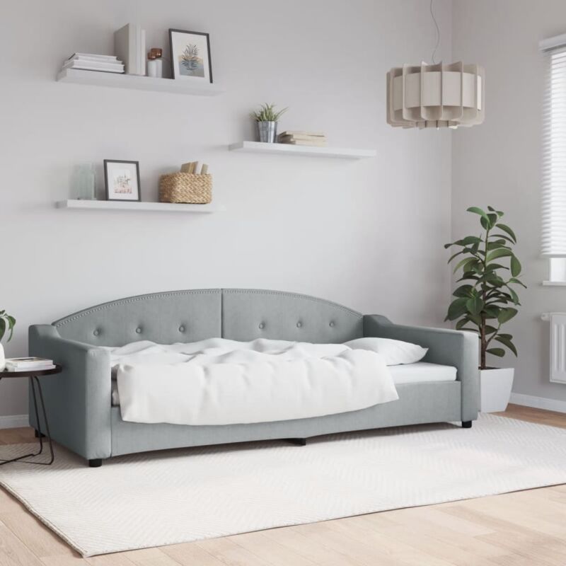 foto del prodotto letto da giorno grigio chiaro 90x200 cm in tessuto vidaxl