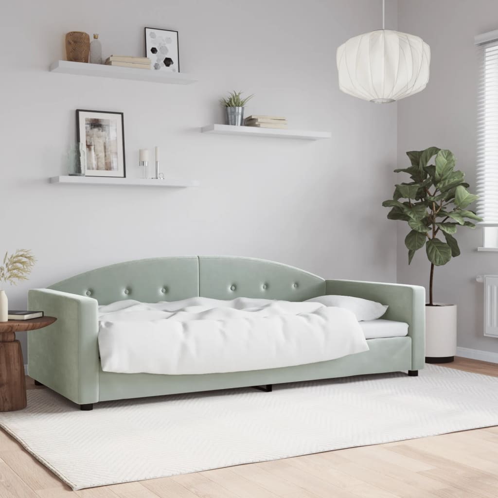 foto del prodotto letto da giorno grigio chiaro 90x200 cm in vellutocod mxl 105800