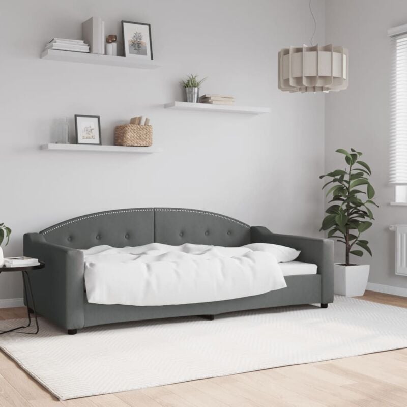foto del prodotto letto da giorno grigio scuro 90x190 cm in tessuto vidaxl
