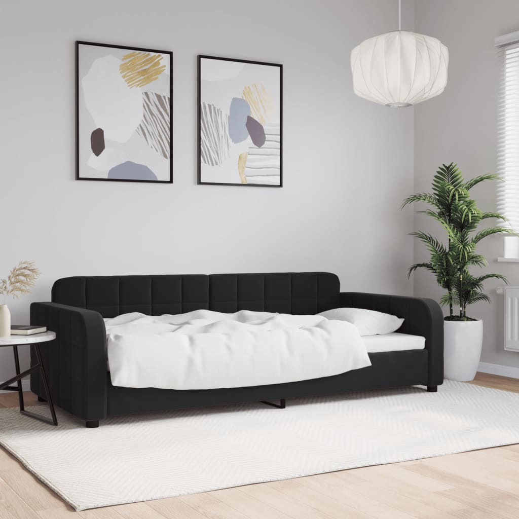 foto del prodotto letto da giorno nero 90x190 cm in vellutocod mxl 105799