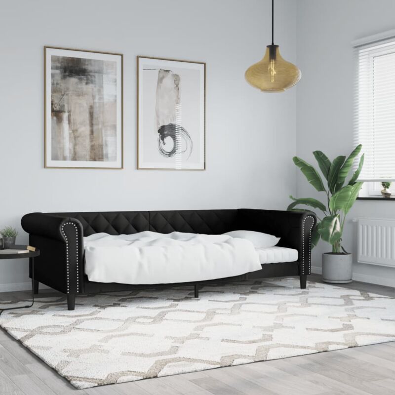foto del prodotto letto da giorno nero 90x200 cm in similpelle vidaxl