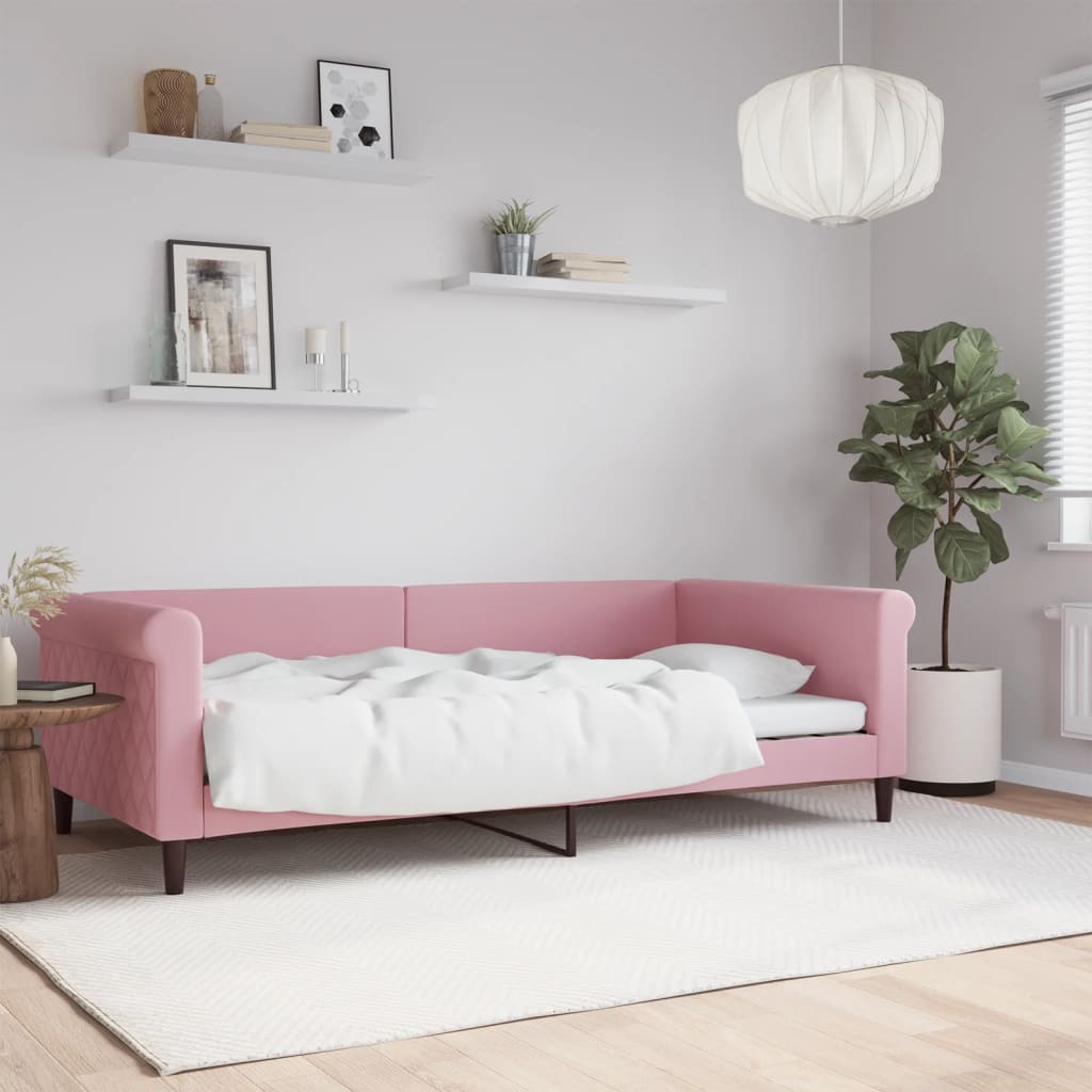 foto del prodotto letto da giorno rosa 100x200 cm in velluto