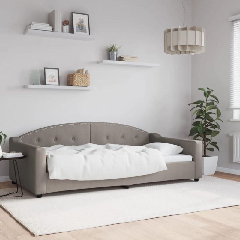 foto del prodotto letto da giorno tortora 100x200 cm in tessuto vidaxl