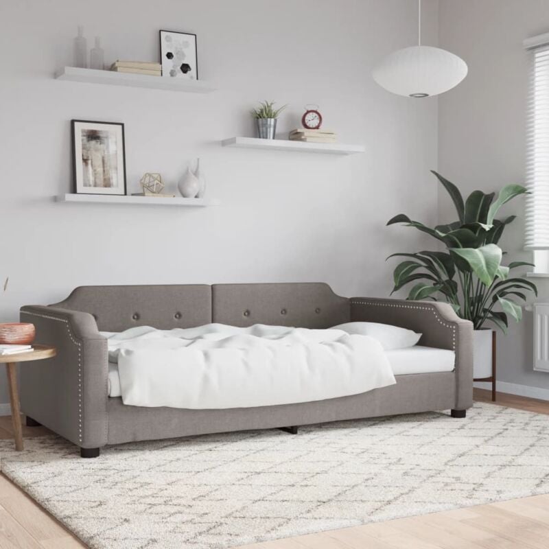 foto del prodotto letto da giorno tortora 100x200 cm in tessuto - vidaxl