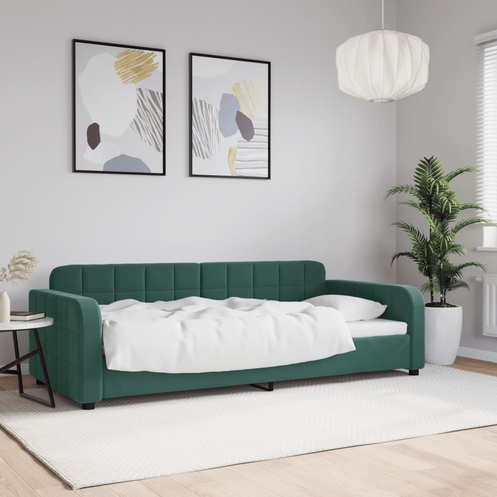 foto del prodotto letto da giorno verde scuro 90x200 cm in vellutocod mxl 129767