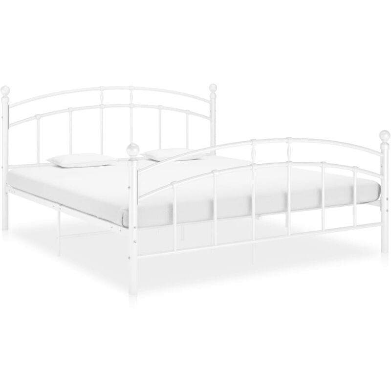 foto del prodotto letto dal solido telaio in metallo 140x200cm disponibile in vari colori colore bianco