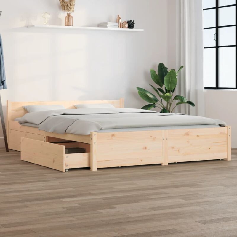 foto del prodotto letto design moderno con cassetti 120x200 cm in vari colori colore marrone chiaro