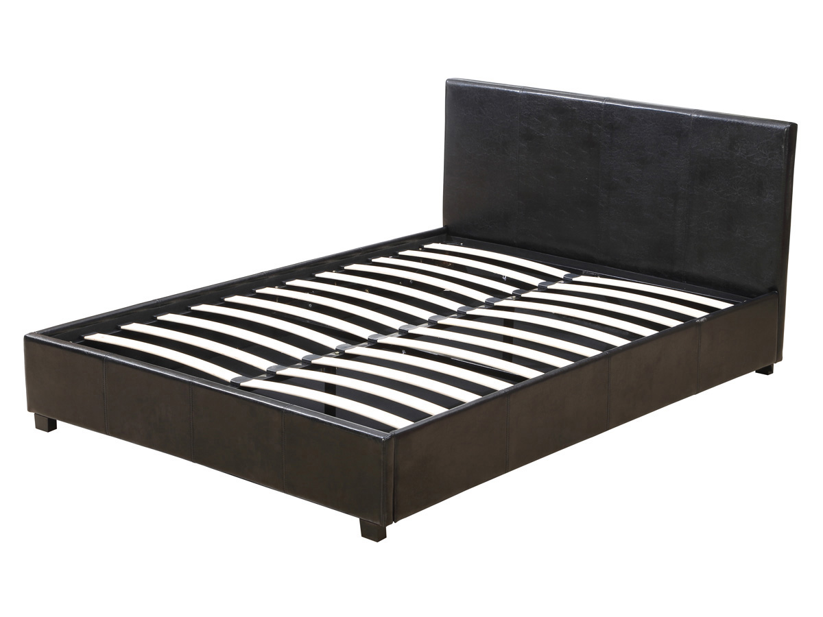 foto del prodotto letto doppio con contenitore carla nero 140 x 190 cm