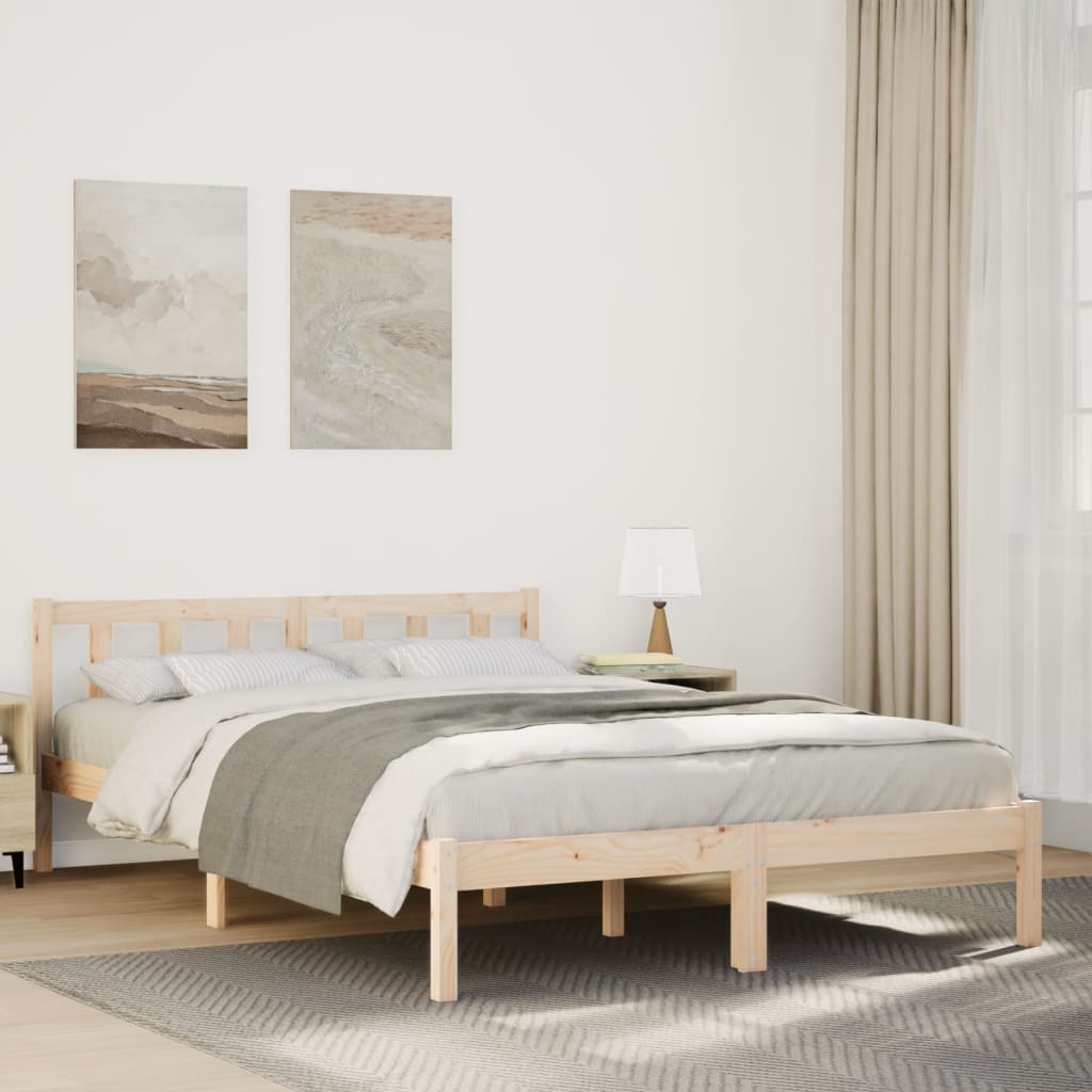 foto del prodotto letto extra lungo senza materasso 140x210 cm in legno di pino