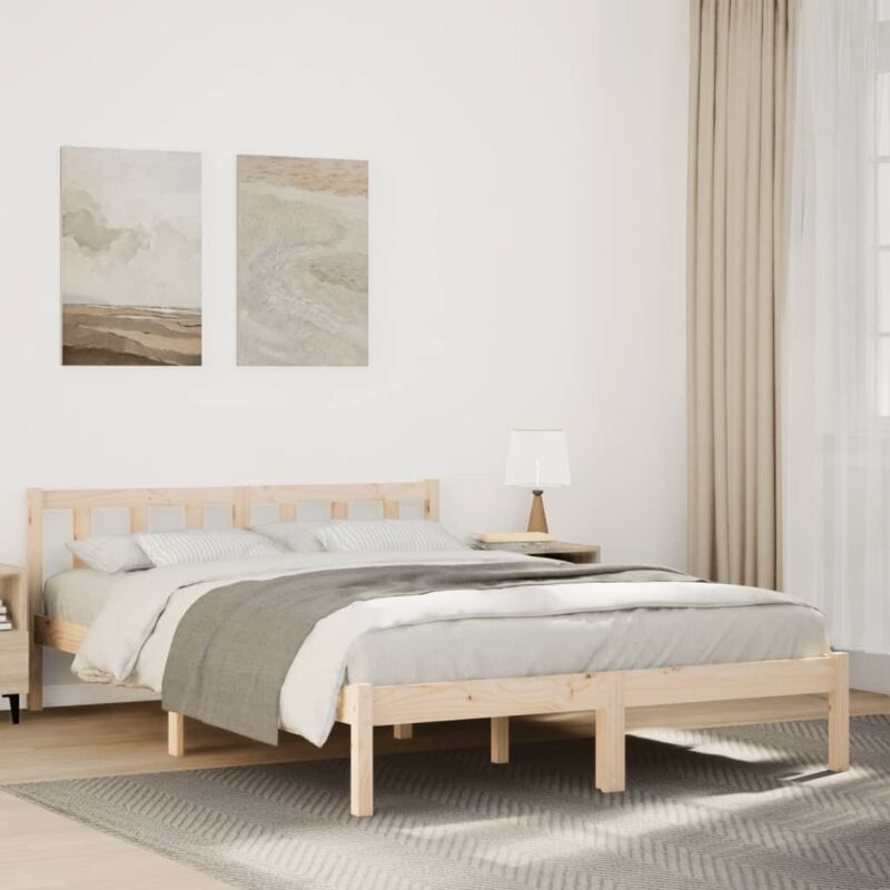 foto del prodotto letto extra lungo senza materasso 140x220cm legno massello pino vidaxl