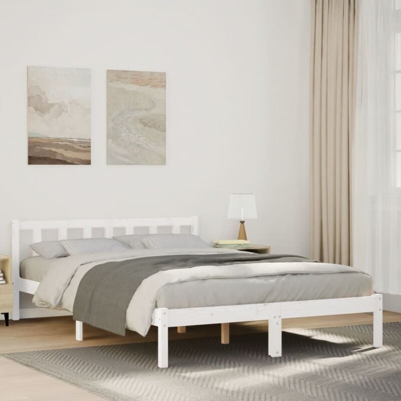 foto del prodotto letto extra lungo senza materasso bianco 180x200 cm in pino vidaxl