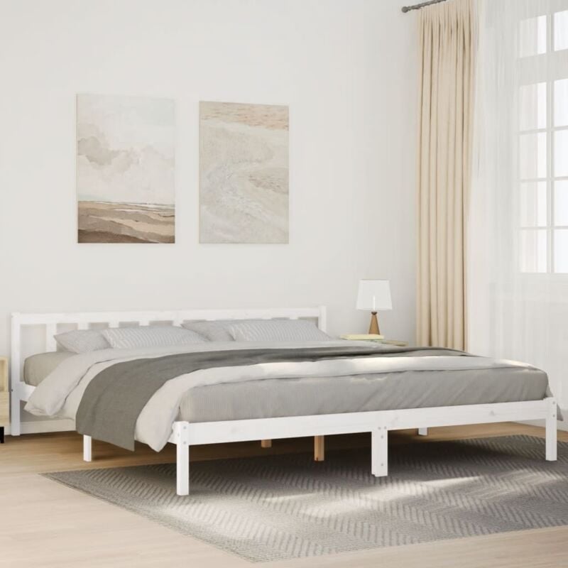 foto del prodotto letto extra lungo senza materasso bianco 180x210 cm in pino vidaxl