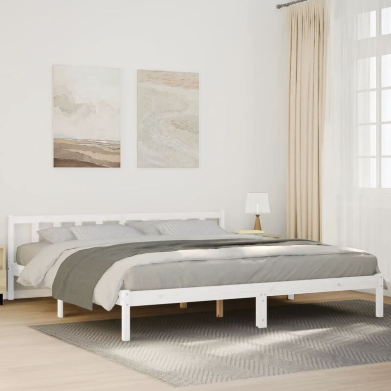 foto del prodotto letto extra lungo senza materasso bianco 180x220 cm in pino vidaxl