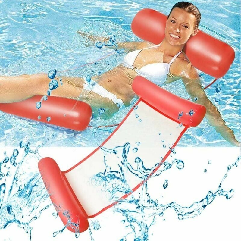 foto del prodotto letto galleggiante gonfiabile, amaca d acqua, sedia a sdraio, comoda, portatile, galleggiante, piscina, spiaggia, per adulti e bambini