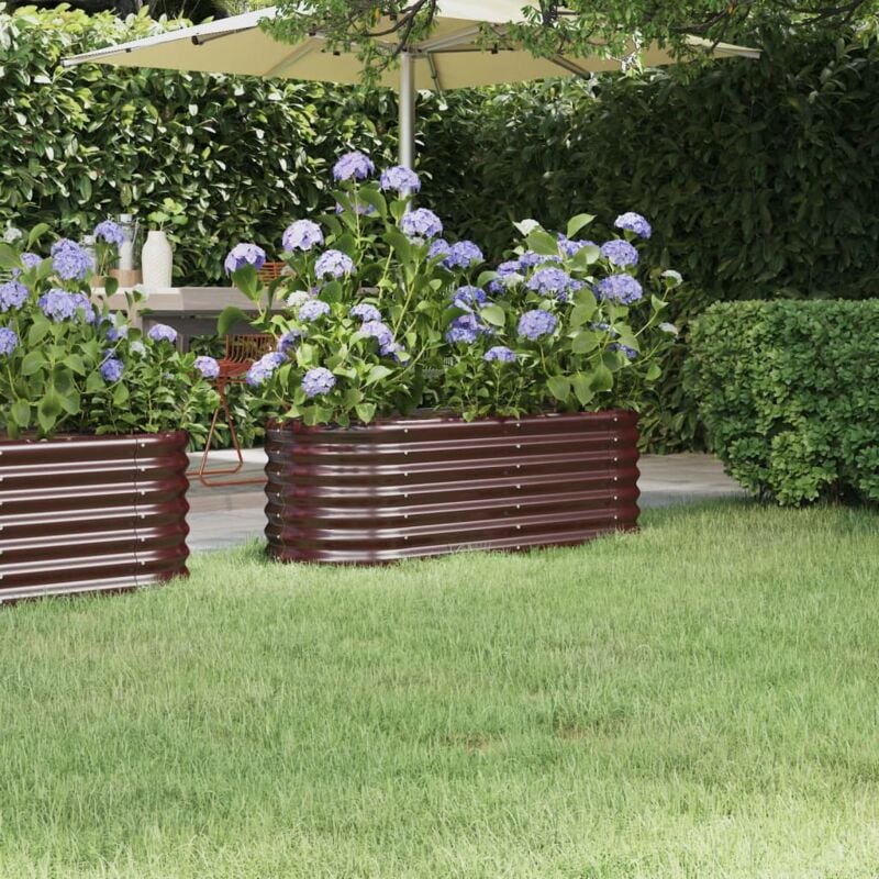 foto del prodotto letto giardino acciaio verniciato a polvere 114x40x36cm marrone vidaxl