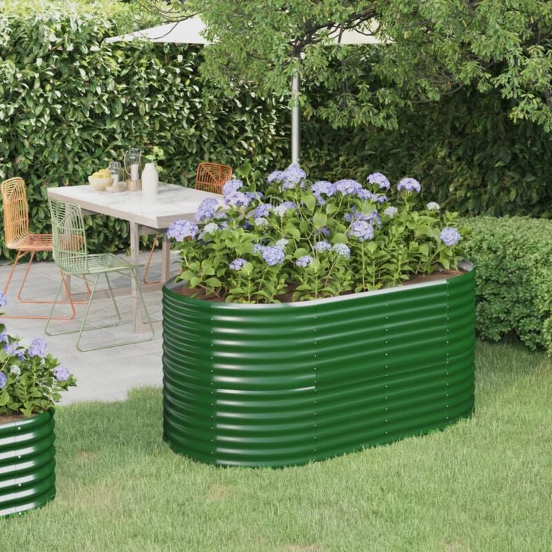 foto del prodotto letto giardino acciaio verniciato a polvere 152x80x68 cm verde