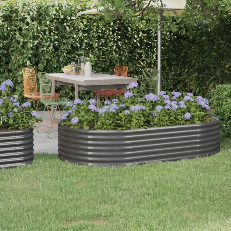 foto del prodotto letto giardino acciaio verniciato a polvere 175x100x36cm grigio vidaxl