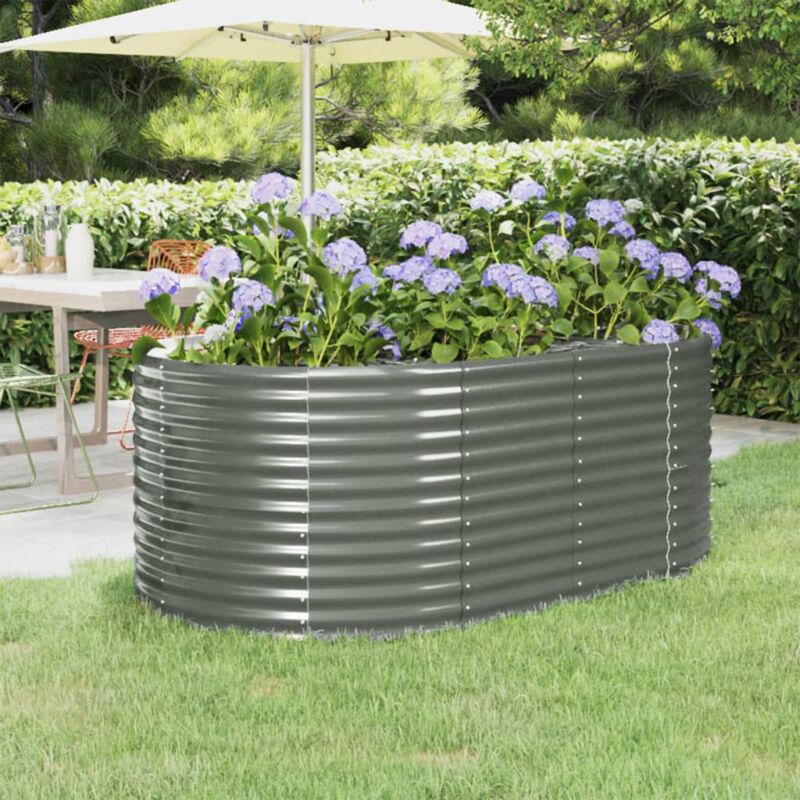 foto del prodotto letto giardino acciaio verniciato a polvere 175x100x68cm grigio vidaxl