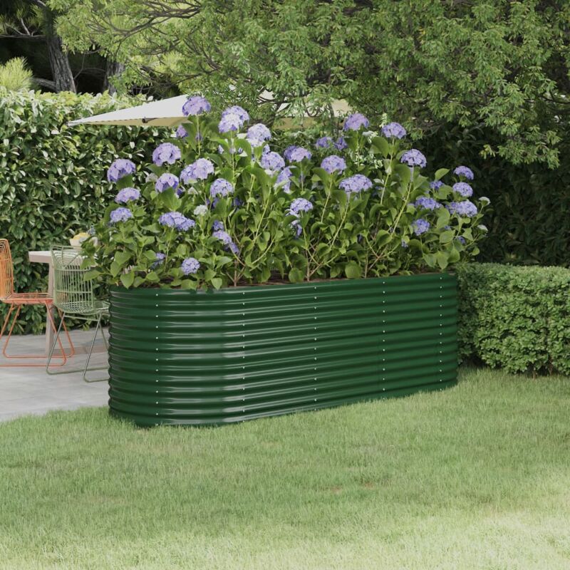 foto del prodotto letto giardino acciaio verniciato a polvere 224x80x68 cm verde vidaxl