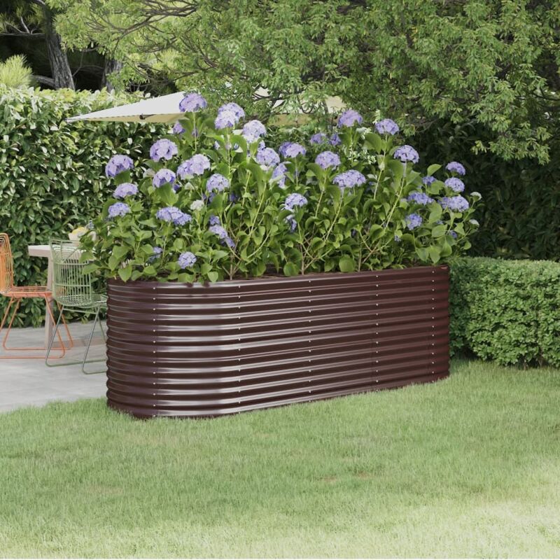foto del prodotto letto giardino acciaio verniciato a polvere 224x80x68cm marrone vidaxl