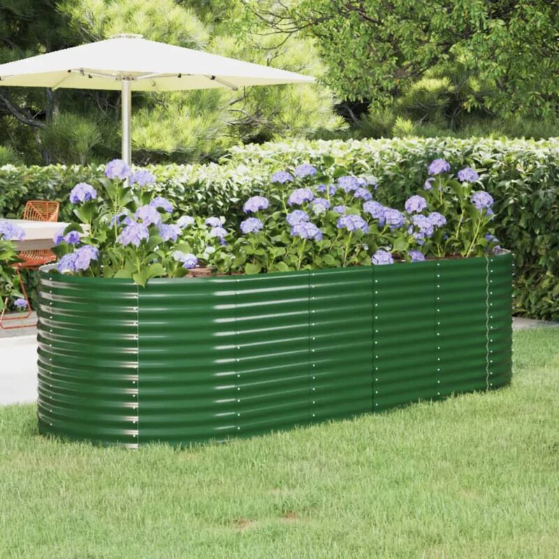 foto del prodotto letto giardino acciaio verniciato a polvere 249x100x68 cm verde vidaxl