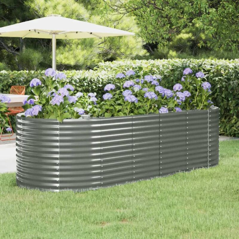 foto del prodotto letto giardino acciaio verniciato a polvere 249x100x68cm grigio vidaxl