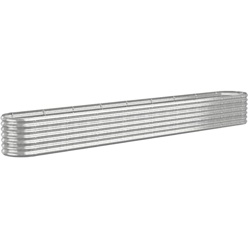 foto del prodotto letto giardino acciaio verniciato a polvere 332x40x36cm argento