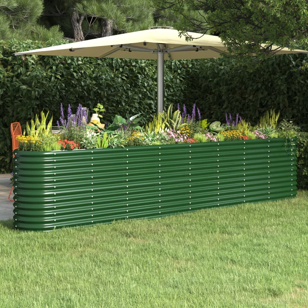 foto del prodotto letto giardino acciaio verniciato a polvere 332x40x68 cm verde