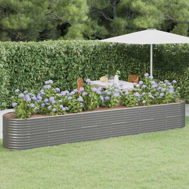 foto del prodotto letto giardino acciaio verniciato a polvere 440x80x68 cm grigio