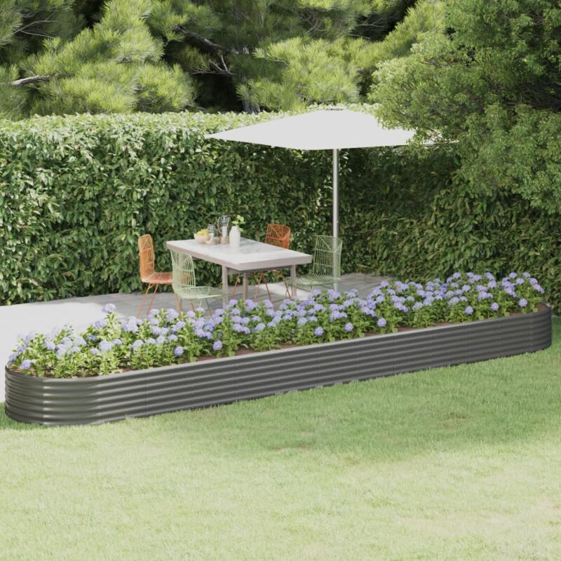foto del prodotto letto giardino acciaio verniciato a polvere 507x100x36cm grigio vidaxl