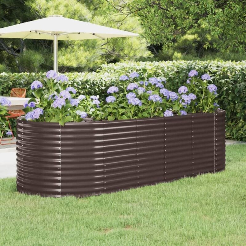 foto del prodotto letto giardino acciaio verniciato polvere 249x100x68 cm marrone vidaxl