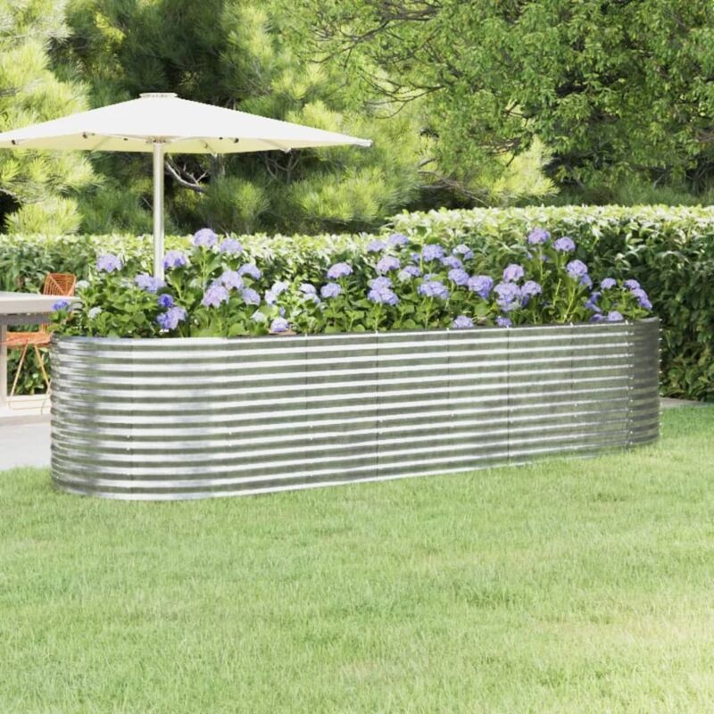 foto del prodotto letto giardino acciaio verniciato polvere 322x100x68cm argento vidaxl
