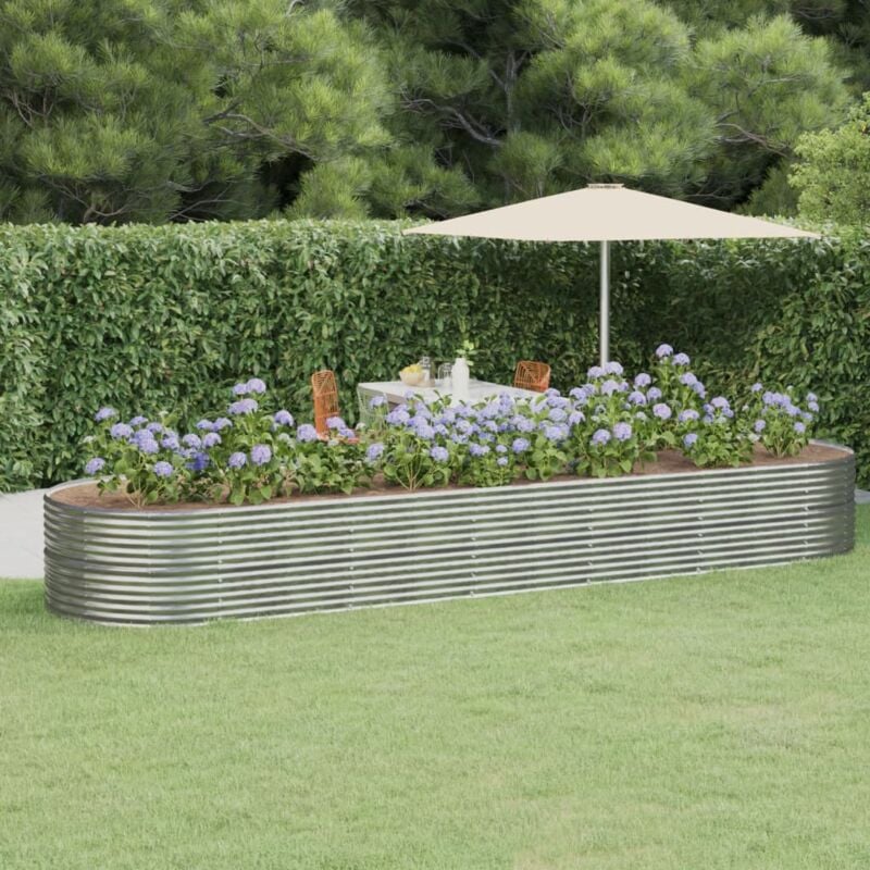 foto del prodotto letto giardino acciaio verniciato polvere 510x140x68 cm argento vidaxl