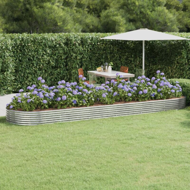 foto del prodotto letto giardino acciaio verniciato polvere 523x140x36 cm argento vidaxl